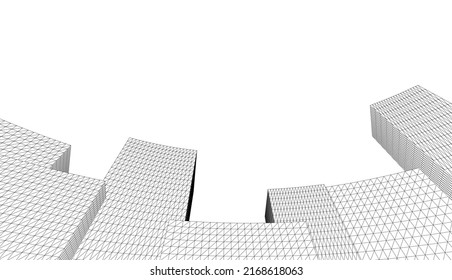 Resumen de la arquitectura moderna Ilustración 3d