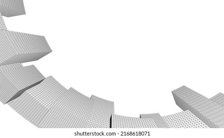 Abstract modern architecture 3d illustration
