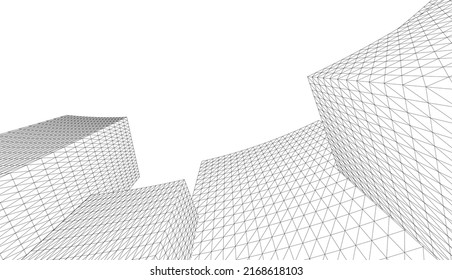 Abstract modern architecture 3d illustration