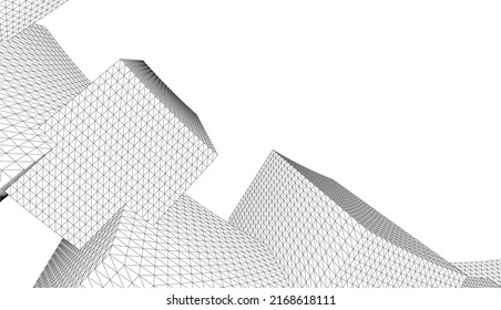 Abstract modern architecture 3d illustration