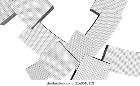 Abstract modern architecture 3d illustration