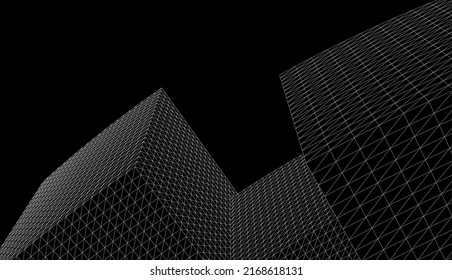 Abstract modern architecture 3d illustration