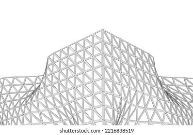 abstract modern architecture 3d illustration