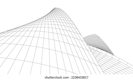 Resumen de la arquitectura moderna Ilustración 3d	
