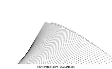 Resumen de la arquitectura moderna Ilustración 3d
