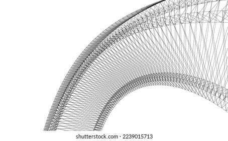 Abstract modern architecture 3d illustration