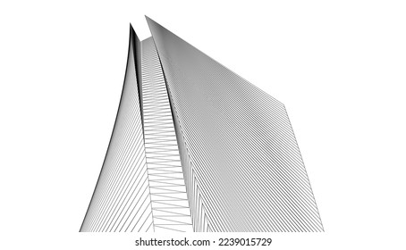Resumen de la arquitectura moderna Ilustración 3d