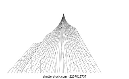 Resumen de la arquitectura moderna Ilustración 3d