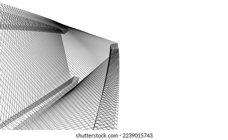 Abstract modern architecture 3d illustration