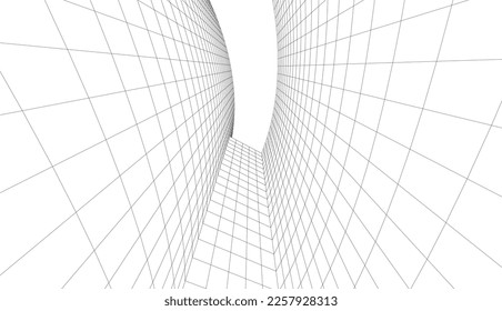 Abstract modern architecture 3d illustration