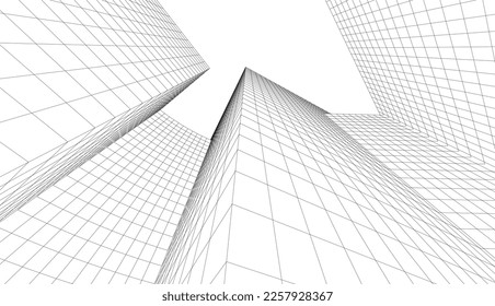 Abstract modern architecture 3d illustration