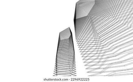 Resumen de la arquitectura moderna Ilustración 3d