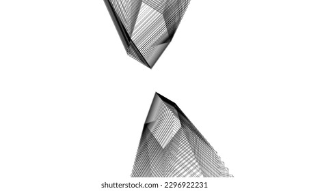 Abstract modern architecture 3d illustration