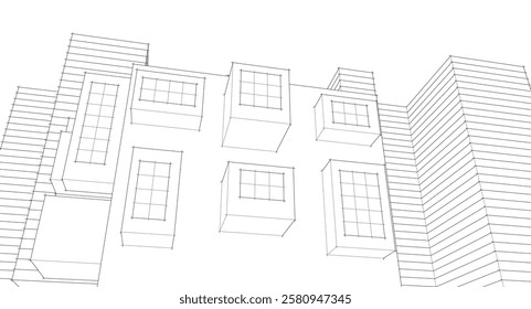 abstract modern architecture 3d illustration