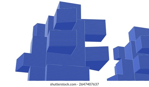 abstract modern architecture 3d rendering