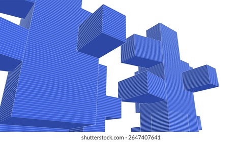 Representación 3D de arquitectura moderna abstracta