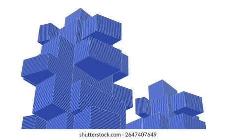 Representación 3D de arquitectura moderna abstracta