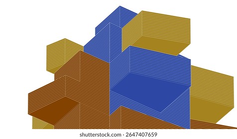 abstract modern architecture 3d rendering