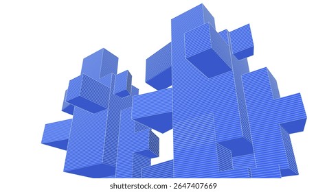 abstract modern architecture 3d rendering