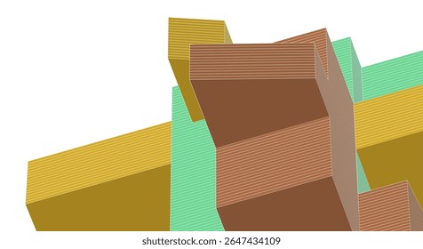 abstract modern architecture 3d rendering