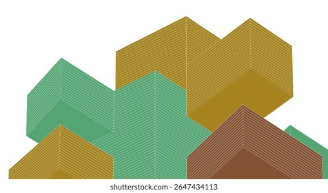 abstract modern architecture 3d rendering