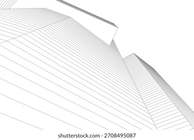 Arquitetura moderna abstrata, renderização em 3D