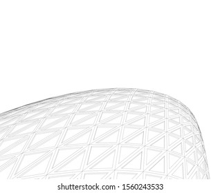 abstract modern architecture, 3d structure 