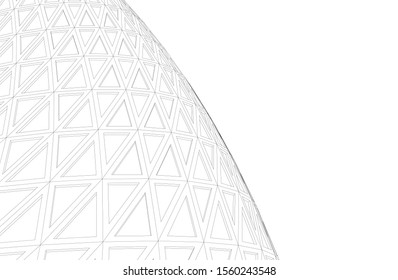 abstract modern architecture, 3d structure 