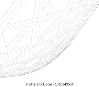 abstract modern architecture, 3d structure 