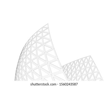 abstract modern architecture, 3d structure 