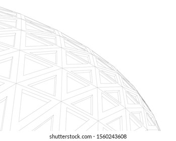 abstract modern architecture, 3d structure 