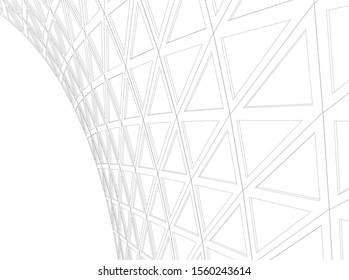 abstract modern architecture, 3d structure 