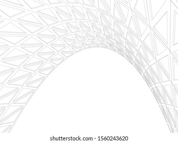 abstract modern architecture, 3d structure 
