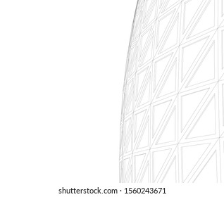 abstract modern architecture, 3d structure 