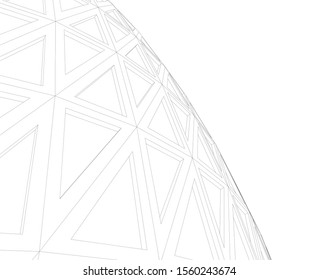 abstract modern architecture, 3d structure 