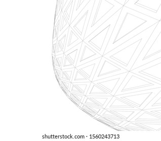 abstract modern architecture, 3d structure 