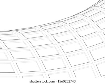 abstract modern architecture, 3d structure 