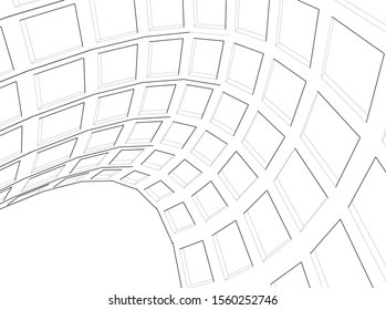 abstract modern architecture, 3d structure 