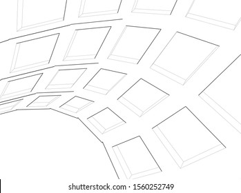 abstract modern architecture, 3d structure 