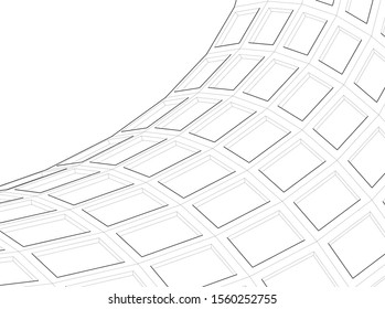 abstract modern architecture, 3d structure 