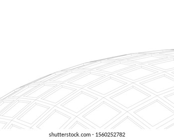 abstract modern architecture, 3d structure 