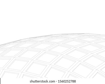 abstract modern architecture, 3d structure 