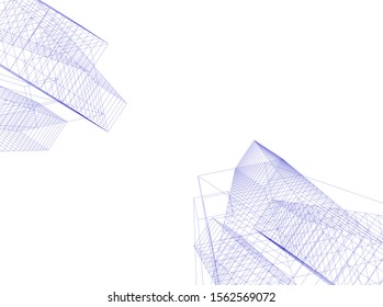 abstract modern architecture, 3d structure 