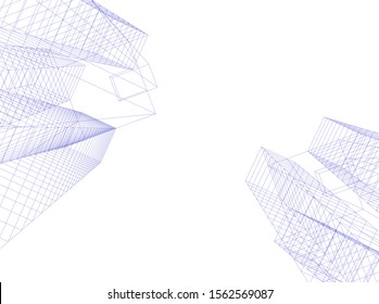 abstract modern architecture, 3d structure 