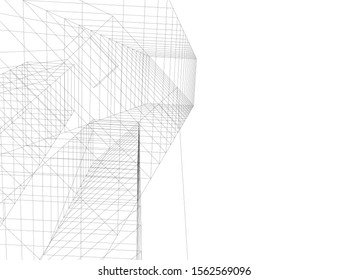 abstract modern architecture, 3d structure 