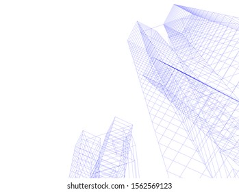 abstract modern architecture, 3d structure 