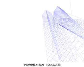 abstract modern architecture, 3d structure 