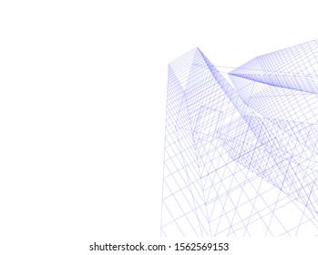 abstract modern architecture, 3d structure 