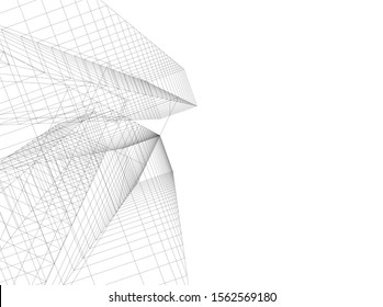 abstract modern architecture, 3d structure 