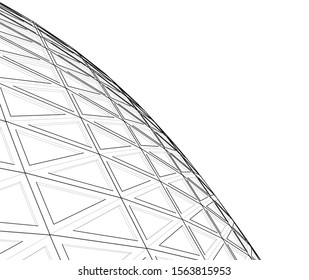 abstract modern architecture, 3d structure 
